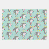 Grappige haai kerst inpakpapier vel (Voorkant)