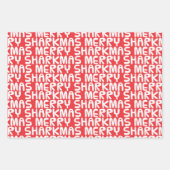 Grappige haai kerst inpakpapier vel (Voorkant 3)