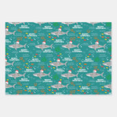 Grappige haai kerst inpakpapier vel (Voorkant 2)