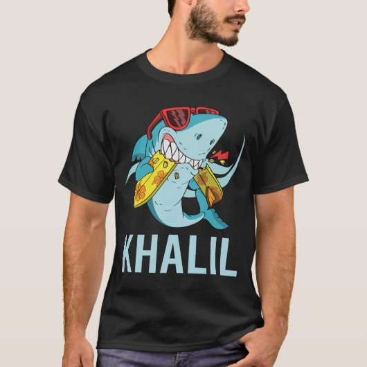 Grappige haai - Khalil naam T-shirt (Voorkant)