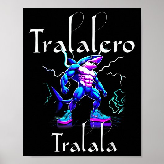 Grappige haai meme – Tralalero Tralala brainrot vi Poster (Voorkant)
