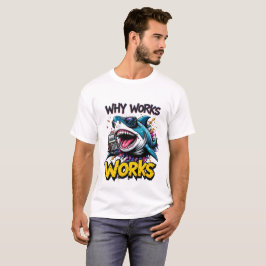 Grappige haai met rekenmachine T-shirt