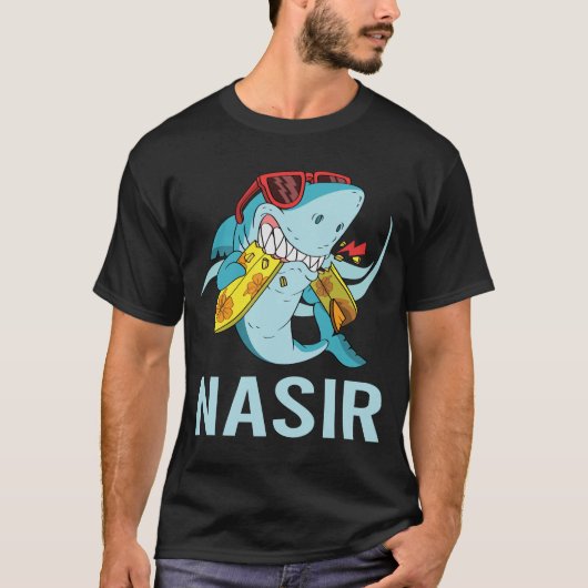 Grappige Haai - Nasir Naam T-shirt (Voorkant)