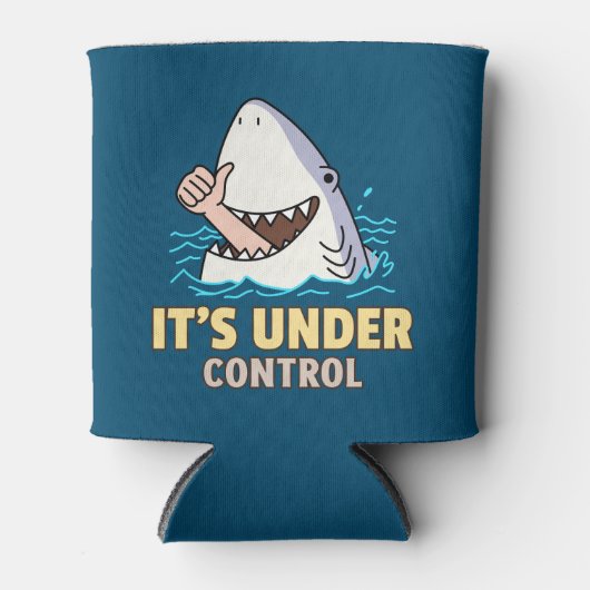 Grappige haai onder controle blikjeskoeler (Voorkant)