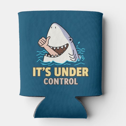 Grappige haai onder controle blikjeskoeler (Achterkant)