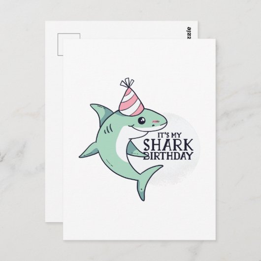 Grappige HAAI Verjaardags Cartoon Kinderen Tiener  Briefkaart (Voorkant / Achterkant)