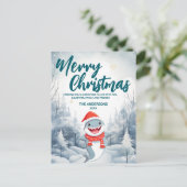 Grappige Haai Vrolijk Kerstboom sneeuw Vakantie fe Feestdagenkaart (Staand voorkant)