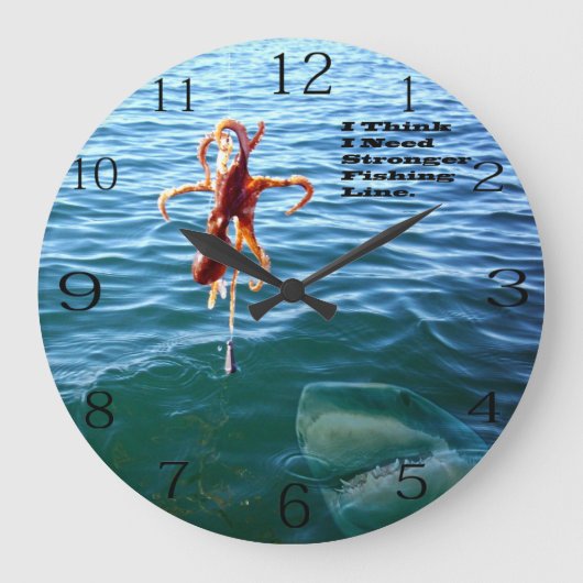 Grappige haai wil octopus, grote klok (Voorkant)