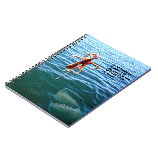 Grappige haai wil octopus, notitieboek (Linkerzijde)