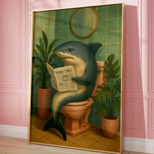 Grappige Haaien Badkamer Muur Kunst   Haai Leest N Poster