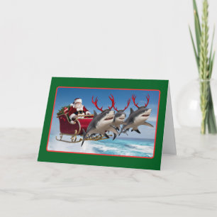 Grappige haaien kerst kerstkaart feestdagen kaart