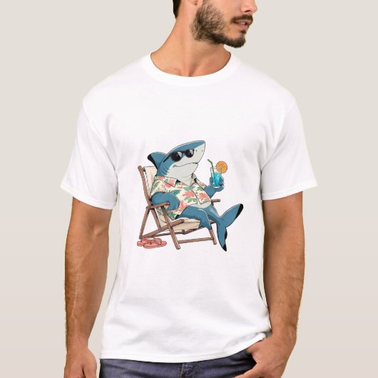Grappige Haaien Vakantie T-shirt (Voorkant)