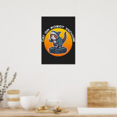 Grappige Haaienkat Op Robotstofzuiger Retro Meme K Poster (Keuken)