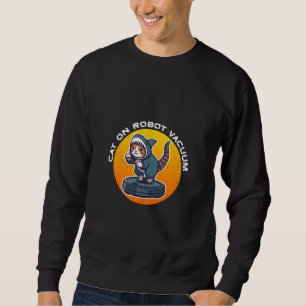 Grappige Haaienkat Op Robotstofzuiger Retro Meme K Trui