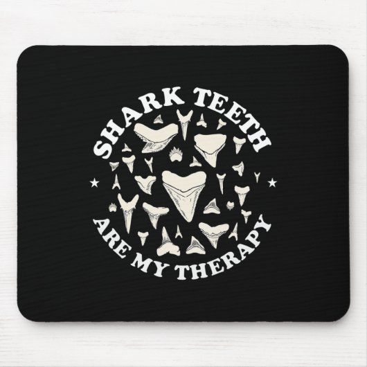 Grappige haaientanden zijn mijn therapie dierlijk  muismat (Voorkant)