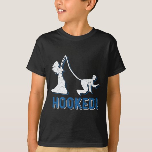Grappige Haak Bruid Bruidegom Nieuwe Huwelijk Viss T-shirt (Voorkant)