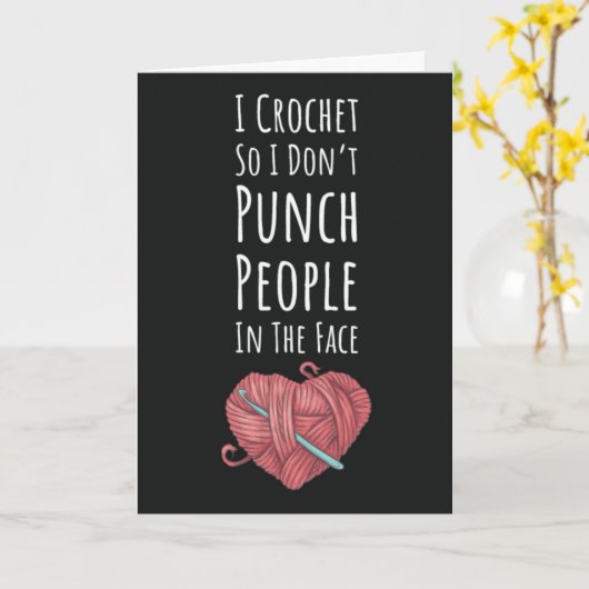 Grappige Haak Kaarten Haken Garenspreuk (Gele Bloem)