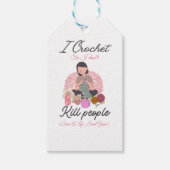 Grappige Haak Quote Garenliefhebber Design Cadeaulabel (Voorkant)