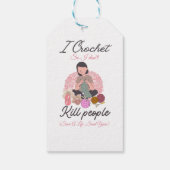 Grappige Haak Quote Garenliefhebber Design Cadeaulabel (Achterkant)