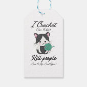 Grappige Haak Quote Garenliefhebber Ontwerp Cadeaulabel (Achterkant)