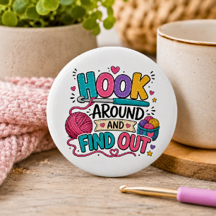 Grappige Haak Rond en Ontdek Haakwerk Ronde Button 5,7 Cm