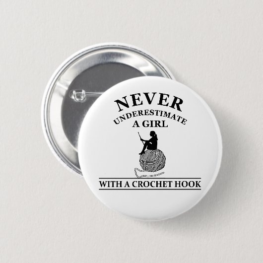 grappige haakcitaten ronde button 5,7 cm (Voorkant /achterkant)