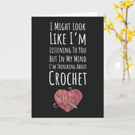 Grappige Haakkaart Haken Haakster Breigaren Ambach Kaart (Gele Bloem)