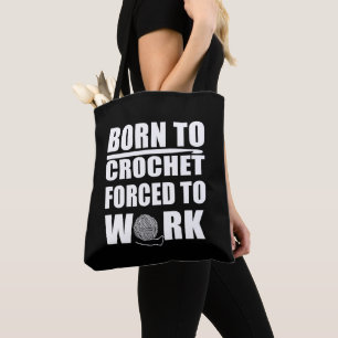 Grappige haaksters citaat gehaakte gift tote bag