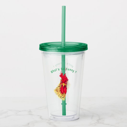 Grappige Haan Acryl Tumbler - aangepaste tekst Acryl Drinkbeker (Voorkant)