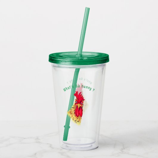 Grappige Haan Acryl Tumbler - aangepaste tekst Acryl Drinkbeker (Achterkant)