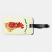 Grappige Haan Bagage Label Cadeau Gepersonaliseerd (Achterkant horizontaal)