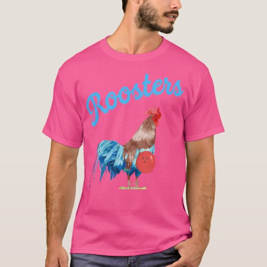 Grappige haan bowling t-shirt (Voorkant)
