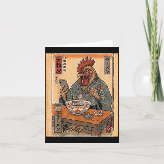 Grappige Haan Eet Ramen Retro Japanse Cadeaus Kaart