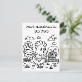 Grappige Haan en Chicken Pun Kleur Me Briefkaart (Staand voorkant)