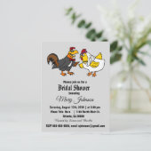Grappige Haan en Hen bruiloft Uitnodiging Briefkaart (Staand voorkant)