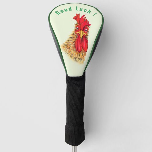 Grappige Haan Golf Hoofddeksel met Aangepaste Teks Golfheadcover (Voorkant)