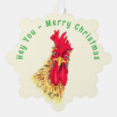 Grappige Haan Kerst Ornament Kaarten Aangepaste te (Voorkant)
