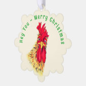 Grappige Haan Kerst Ornament Kaarten Aangepaste te (Links)