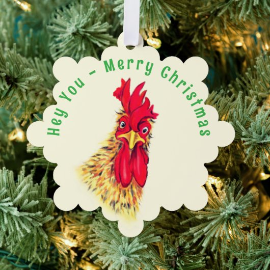 Grappige Haan Kerst Ornament Kaarten Aangepaste te (Insitu (Drie))