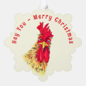 Grappige Haan Kerst Ornament Kaarten Aangepaste te (Achterkant)