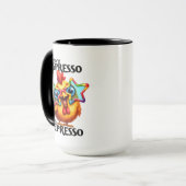Grappige haan koffie woord art monogram mok (Voorkant links)