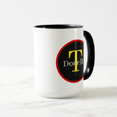 Grappige haan koffie woord art monogram mok (Voorkant rechts)