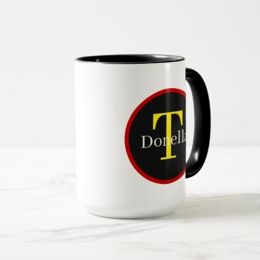 Grappige haan koffie woord art monogram mok (Voorkant rechts)