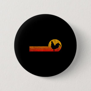Grappige Haan Liefhebber Retro Haan Vintage Zwart Ronde Button 5,7 Cm