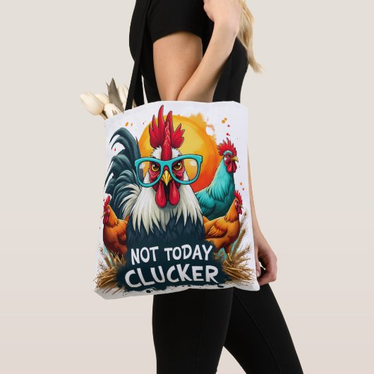 Grappige Haan "Niet Vandaag Clucker" Boerderij Lif Tote Bag (Dichtbij)