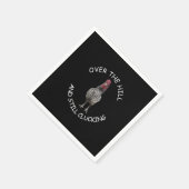 Grappige haan over de heuvel nog steeds kloppend f servet (Hoek)