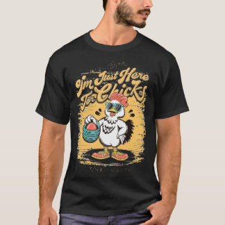 Grappige haan paasei jager koele kip liefhebber t-shirt