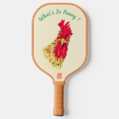 Grappige Haan Pickleball Paddle - aangepaste tekst (Achterkant)
