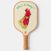Grappige Haan Pickleball Paddle - aangepaste tekst (Voorkant)