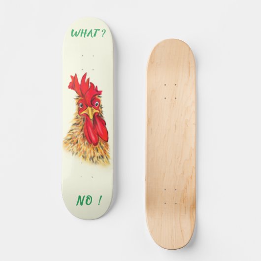 Grappige Haan Skateboard Aangepaste Tekst (Voorkant)